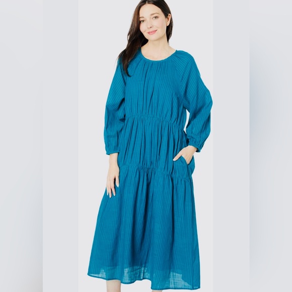 Sundry Dresses & Skirts - NEW Anthropologie Sundry Aqua Tiered Maxi Dress XL